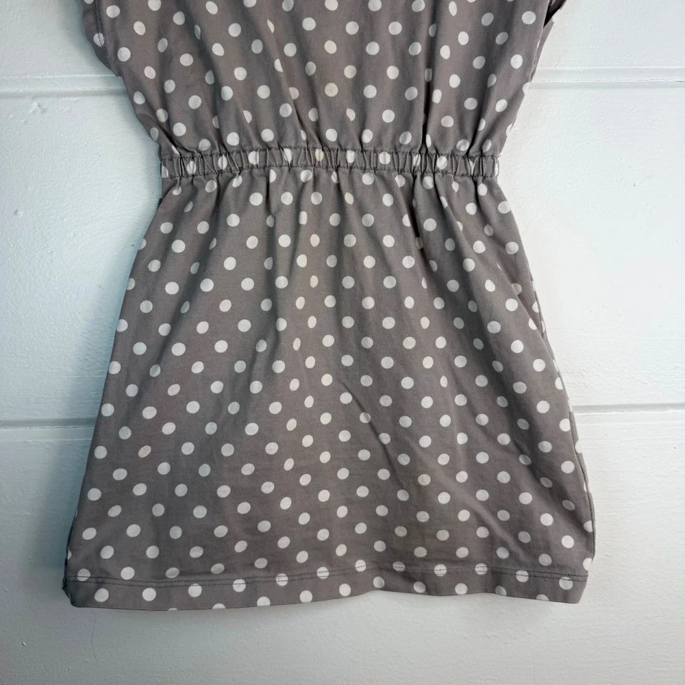 Hanna‎ Andersson 100 4T Gray White Polka Dot Dress 100% Cotton